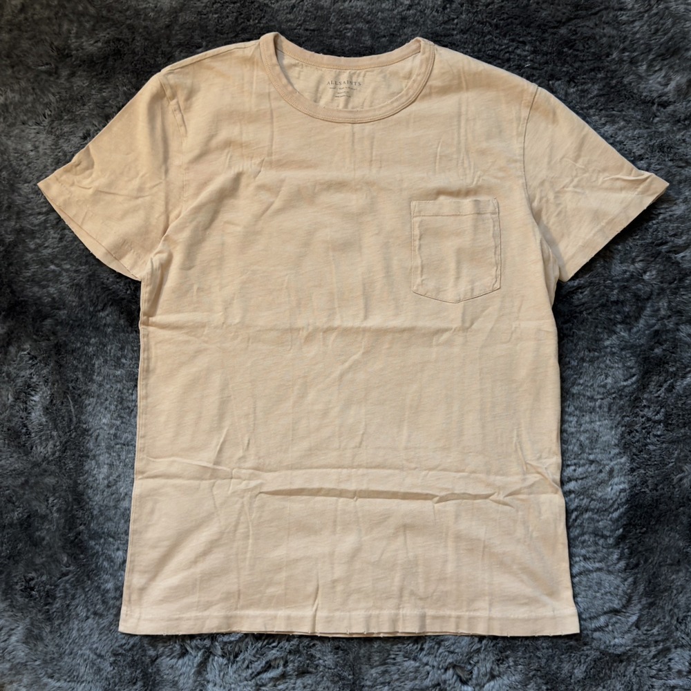 All Saints Gage Cotton Pocket T-Shirt Size Small Distressed